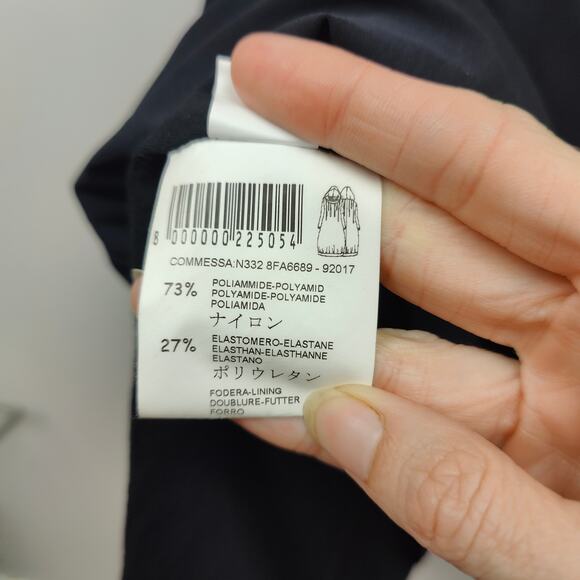 Beatrice B Commessa Dress Womens 8 Black Hooded Ponte Pleated Long Sleeve - Picture 8 of 10